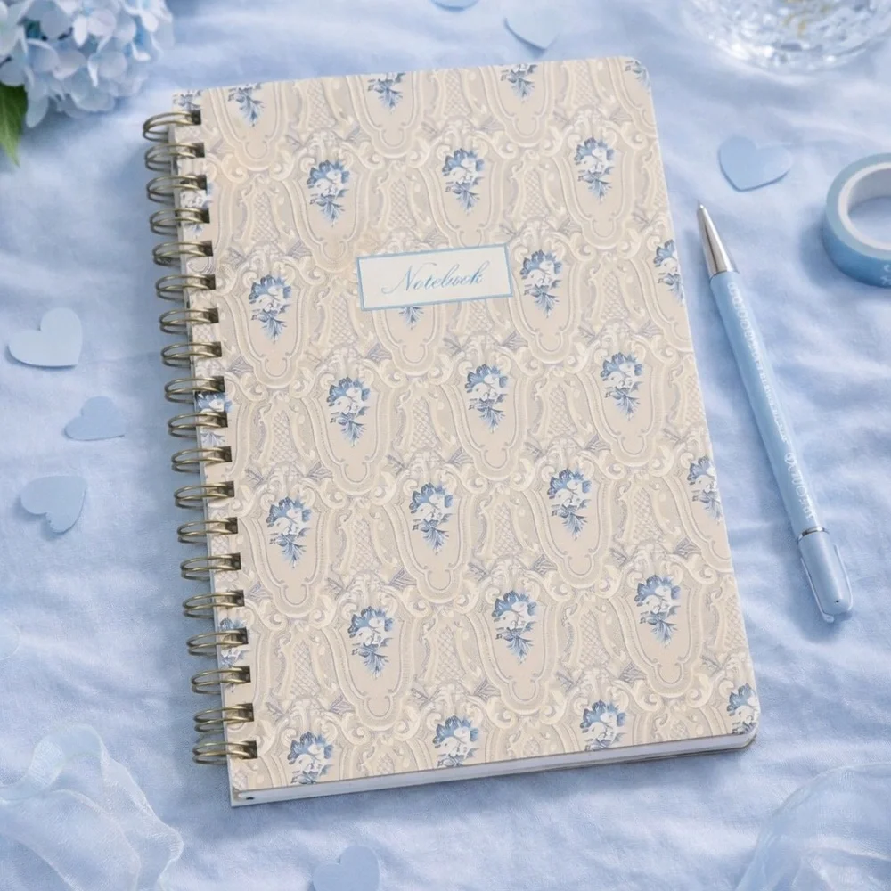 Elegant Blue and Cream Notebook